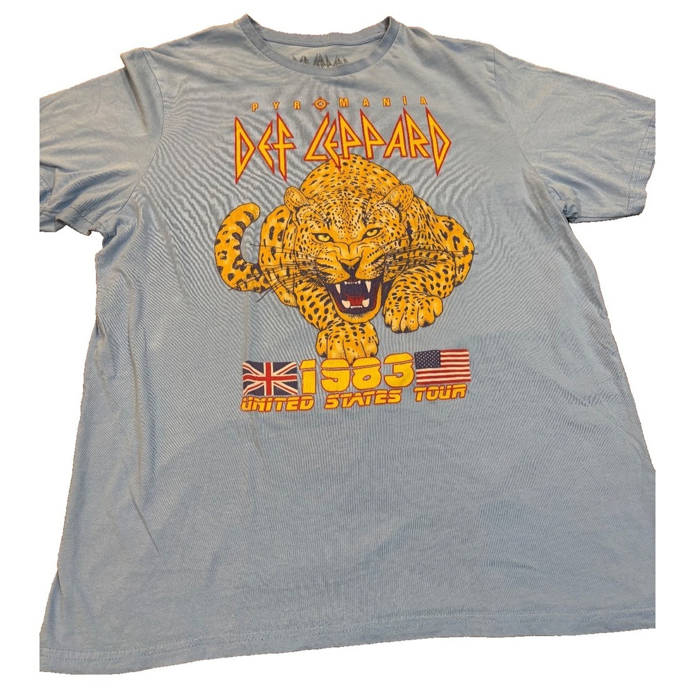 DEF LEPPARD 1983 T-SHIRT Replica Retro Pyromania 1983 US Tour Men's Size XL